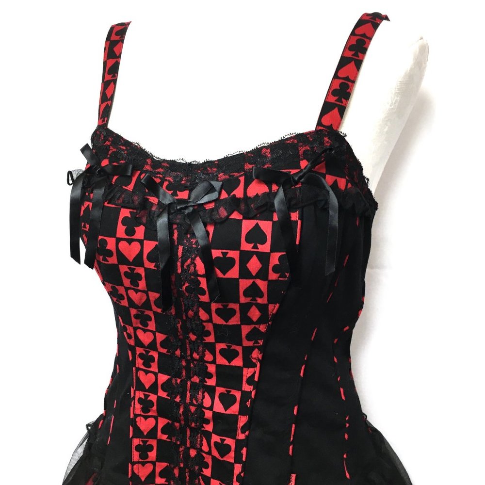 VTG TRIPP NYC Y2K Goth Corset Dress Layered Tutu Skirt LRG - Picture 2 of 16